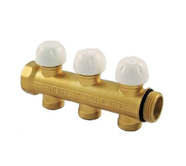 Коллектор с термостатическими клапанами TIEMME 1" 04D 3/4"(18) INT=50 (3040010)