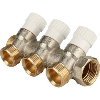 Коллектор распределительный STOUT 3/4", 3 отвода 3/4"ЕК (SMB 6851 343403)