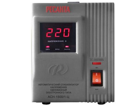 Однофазный стабилизатор электронного типа с цифровым дисплеем РЕСАНТА ACH-1500/1-Ц