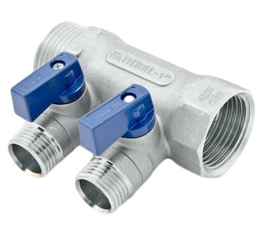 Коллектор с вентилями 2 выхода TIEMME (1/2)х1 1820010(1832N160402) в Казани