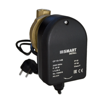 Насос циркуляционный для ГВС Smart Install CP 15-14B 85мм 28Вт 1x230В 50Гц Насос циркуляционный для ГВС Smart Install CP 15-14B 85мм 28Вт 1x230В 50Гц